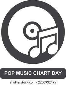 Pop Music Chart Day, celebrating Music Chart Day black vector