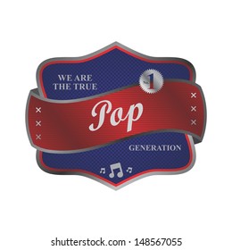 pop music genre plate metallic label