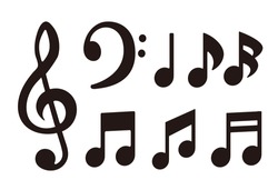 Pop note design. image of sound and music