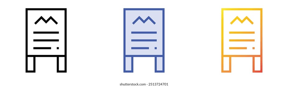 pop out icon. Linear, Blue Fill and Gradient Style Design Isolated On White Background