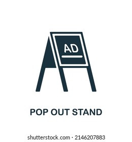 Pop Out Stand flat icon. Colored element sign from outdoor advertising collection. Flat Pop Out Stand icon sign for web design, infographics and more.