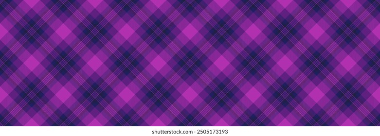 Pop pattern background check, knot texture vector seamless. Strip fabric tartan textile plaid in violet and purple colors palette.