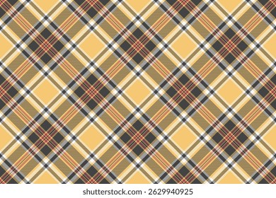 Pop padrão fundo xadrez, 20s verificação de textura sem costura. Recorte de tecido de tartan vetor têxtil na paleta de cores âmbar e cinza.