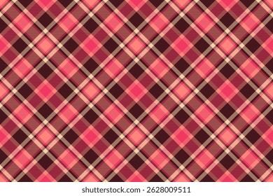 Pop pattern tartan seamless, stylish background textile check. Colourful plaid vector texture fabric in red and dark colors palette.