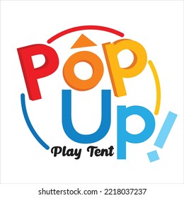 Pop up play tent, Pop up logo, Play tent, vector, Colored, 