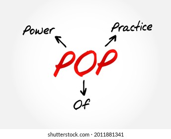 POP - Power Of Practice acronym, business concept background