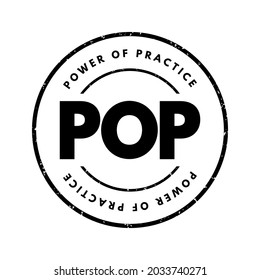 POP - Power Of Practice acronym, business concept background