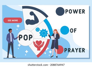 POP - Power Of Prayer acronym. business concept background.  vector illustration concept with keywords and icons. lettering illustration with icons for web banner, flyer, landing 