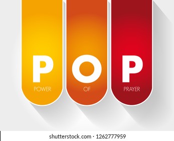 POP - Power Of Prayer acronym, concept background