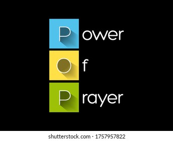 POP - Power Of Prayer acronym, concept background