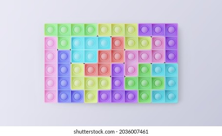 Pop it puzzle. Isolated on a white background. Realistic vector 3D illustration