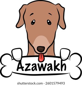 A pop, relaxed, and cute hand-drawn-style vector illustration of an Azawaku, perfect for use on websites and as illustrations.