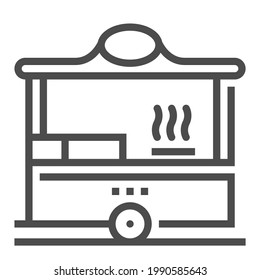 Pop Up Restaurant Square Line Vector Icon