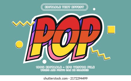 3D-Texteffekt mit Pop-Retro-Farbe und bearbeitbarer Texteffekt-Vintage-Stil