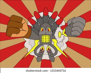 Pop robot destroyer