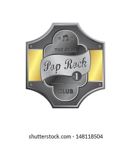 pop rock gold metallic music label template