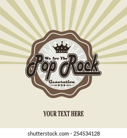 pop rock music Vector Vintage Art Background 