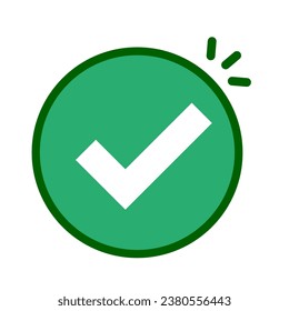 Pop round check box icon. Vector.