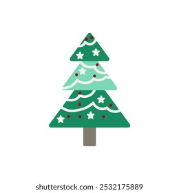 Pop und einfache Weihnachtsbaum-Illustration.