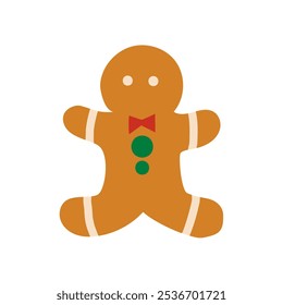 Pop and simple illustration of traditional british ginger man cookies