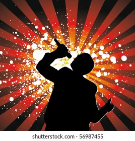 pop singer on the background