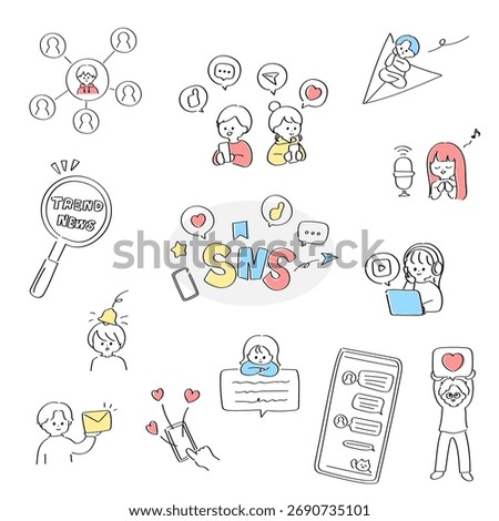 Pop social media activity material set
