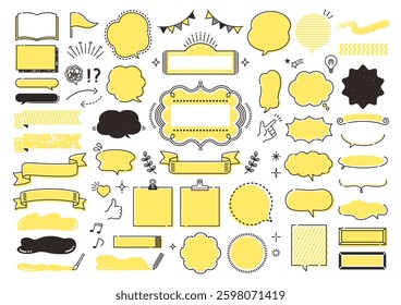 Pop speech bubble and decoration illustration set