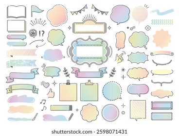 Pop speech bubble and decoration illustration set