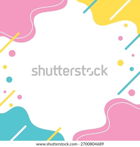 Pop square frame illustration with memphis design