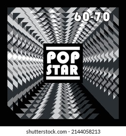 Pop star typography. Abstract geometric shapes. T shirt graphics. Vectors.