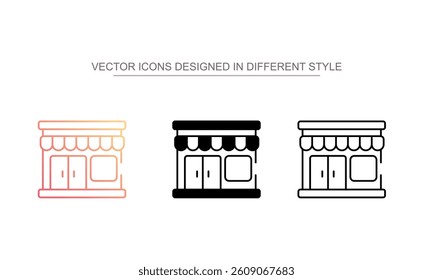 Pop up store icon design with white background stock illustration