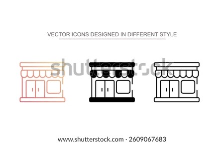 Pop up store icon design with white background stock illustration
