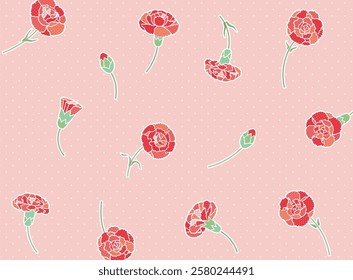 Pop Style Carnation Background Illustration
