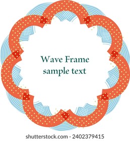Pop style wavy line and floral frame

