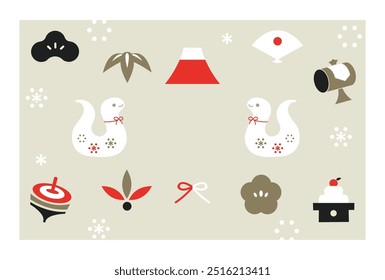 Pop and Stylish Year of the Snake New Year's Cards