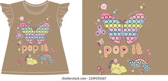 pop it t shirt vector illastration
