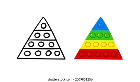 Pop es Spielzeug. Handgezeichnet doodle modische Spielzeugantistress im Formdreieck. Vektorgrafik.