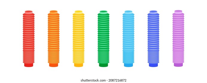 Pop tubes.Sensory children toy from corrugated pipe.