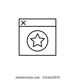 pop up, browser, star icon. Element of marketing for mobile concept and web apps icon. Thin line icon for website design and development, app development. Premium icon