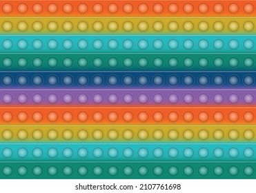 Pop it vector background texture. Bubble rainbow colorful toy. Pop It fidget toy seamless pattern. Vector
