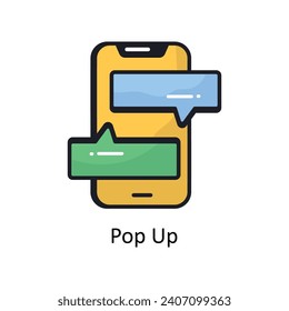 Pop up vector Filled outline doodle Design illustration. Symbol on White background EPS 10 File 