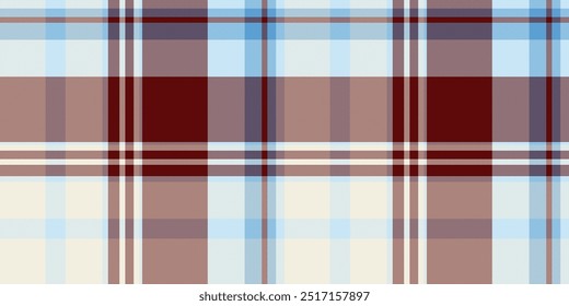 Tartan de textura de vetor pop, fundo de padrão de xadrez infantil. Tecido de cheques de tecido liso e sem costura em paleta de cores brancas e vermelhas.