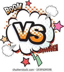 Pop VS characters fight against flat cartoon style backgrounds including halftone, lightning bolts. Vector illustration