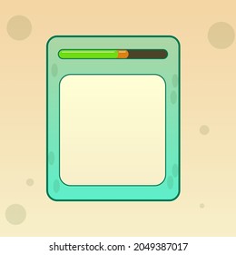 Fenêtre De Menu Déroulant Pour Le Jeu UI Joli Style Dessin Simple Dragons Bordures De Jeu Vert Orange Décor Vectoriel Beige