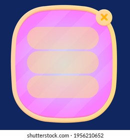 Pop Up Window For Games Match 3 UI Vector Colorful Design