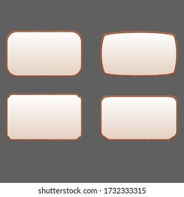Pop Up Window Set For Game UI Cartoon Beige Brown Style Vector Design
