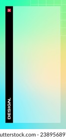 Pop up window vertical gradient background. Social media frame vector illustration.