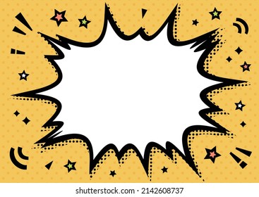 Pop yellow background and explosive speech bubble