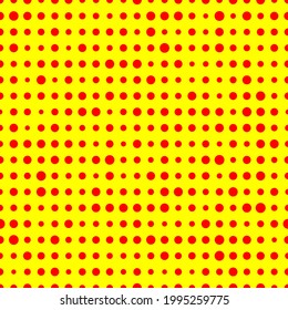 Popart, 1950, 1960 retro random polka dots, circles seamlessly repeatable pattern