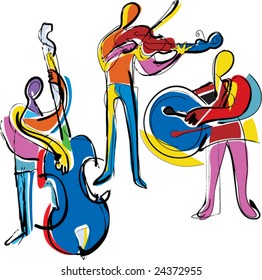 popart abstract musicians